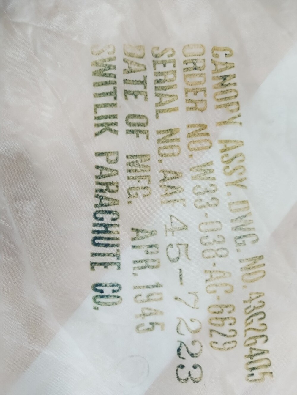 Switlik Company USED  Parachute